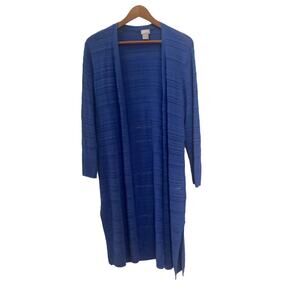Chico's Royal Blue Longline Open-Front Cardigan